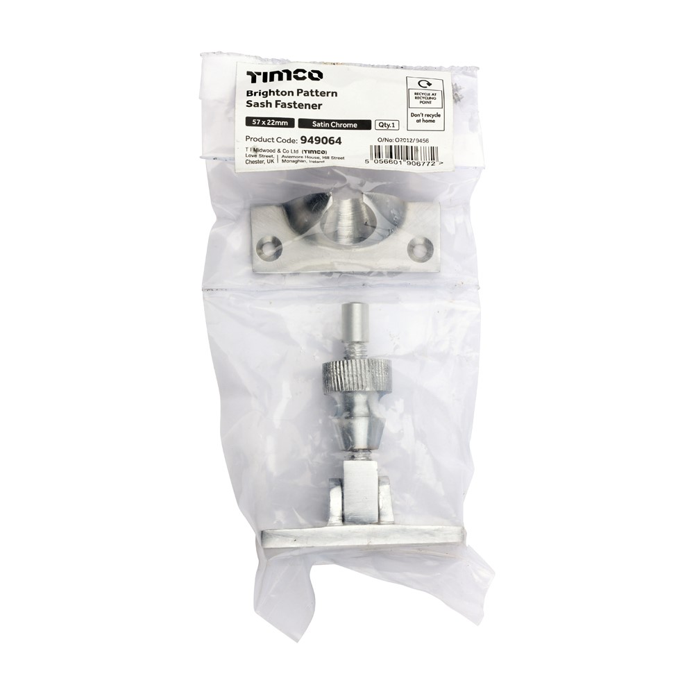 TIMCO Brighton Sash Fastener Satin Chrome 57 x 22mm (1)
