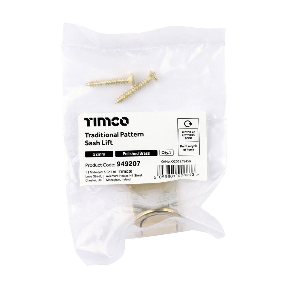 TIMCO Sash Lift Polished Brass 52mm (1)