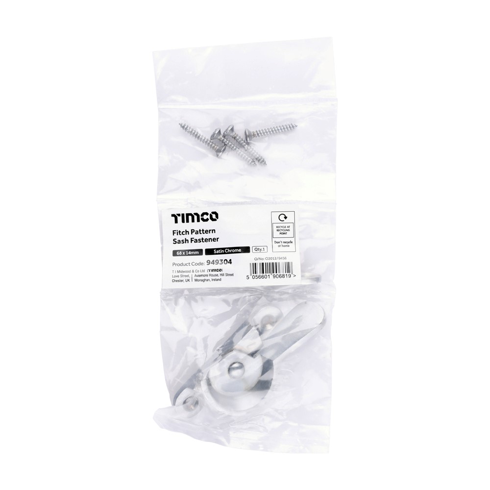 TIMCO Fitch Sash Fastener Satin Chrome 68 x 14mm (1)