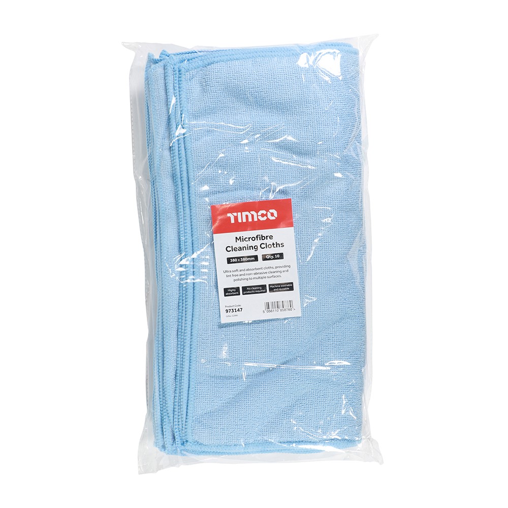 TIMCO Microfibre Cleaning Cloths 380 x 380mm (10 Bag)