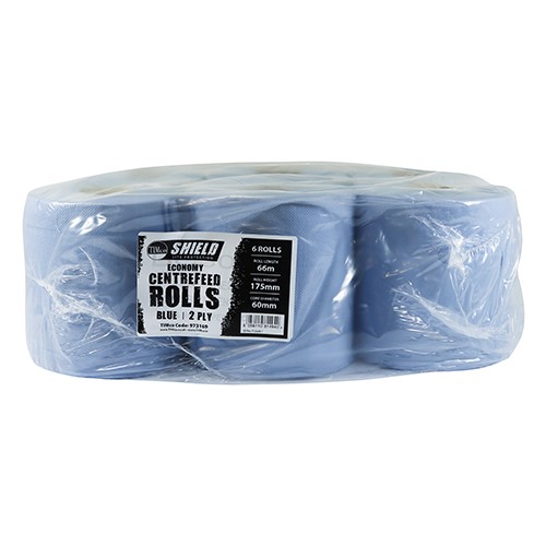 TIMCO Centrefeed Rolls - Blue - Economy 60m x 170mm (6 Pack)