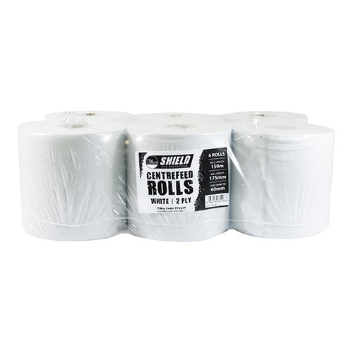 TIMCO Centrefeed Rolls - White 150m x 170mm (6 Pack)