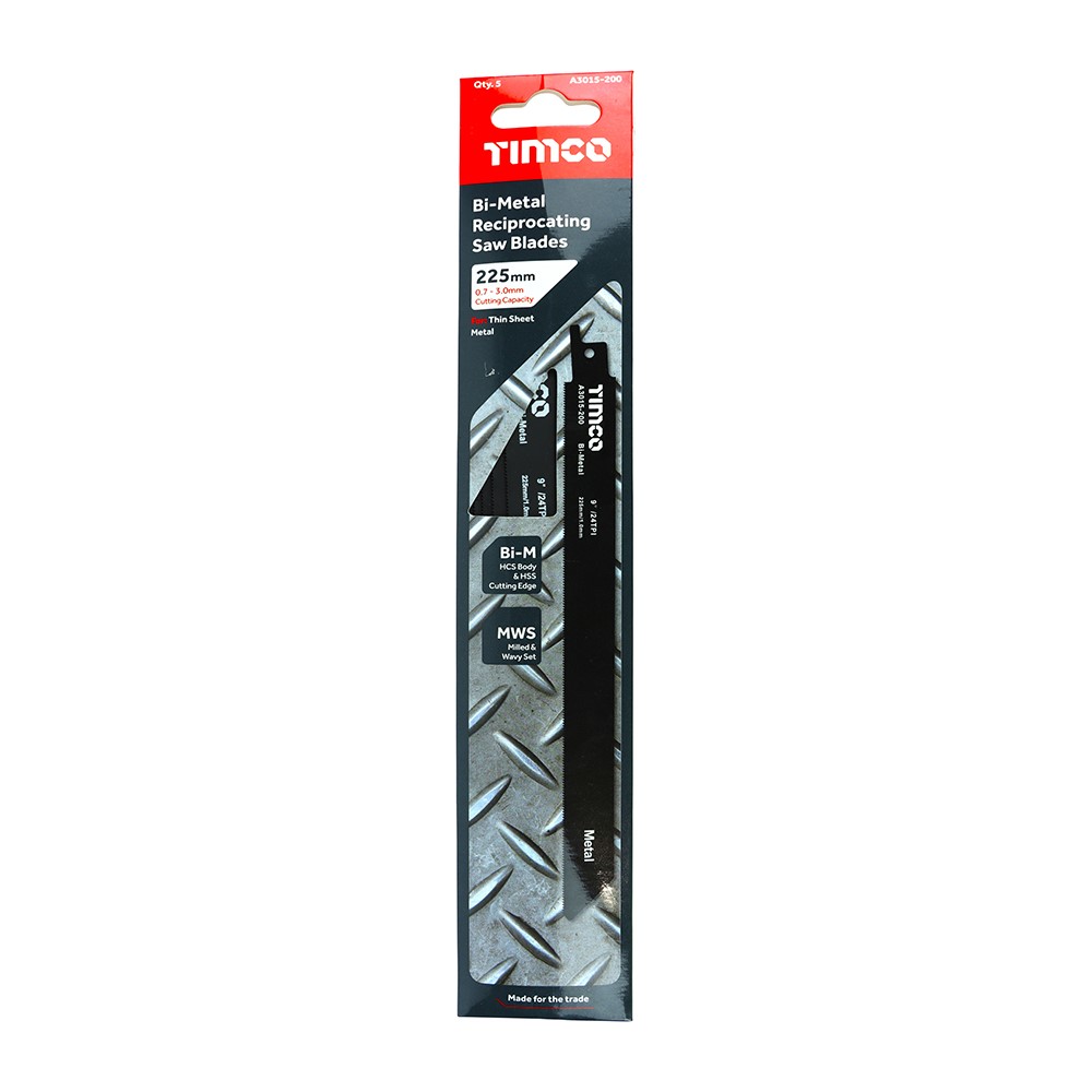 TIMCO Reciprocating Saw Blades - Metal Cutting - Bi-Metal S1122AF (5 Pack)