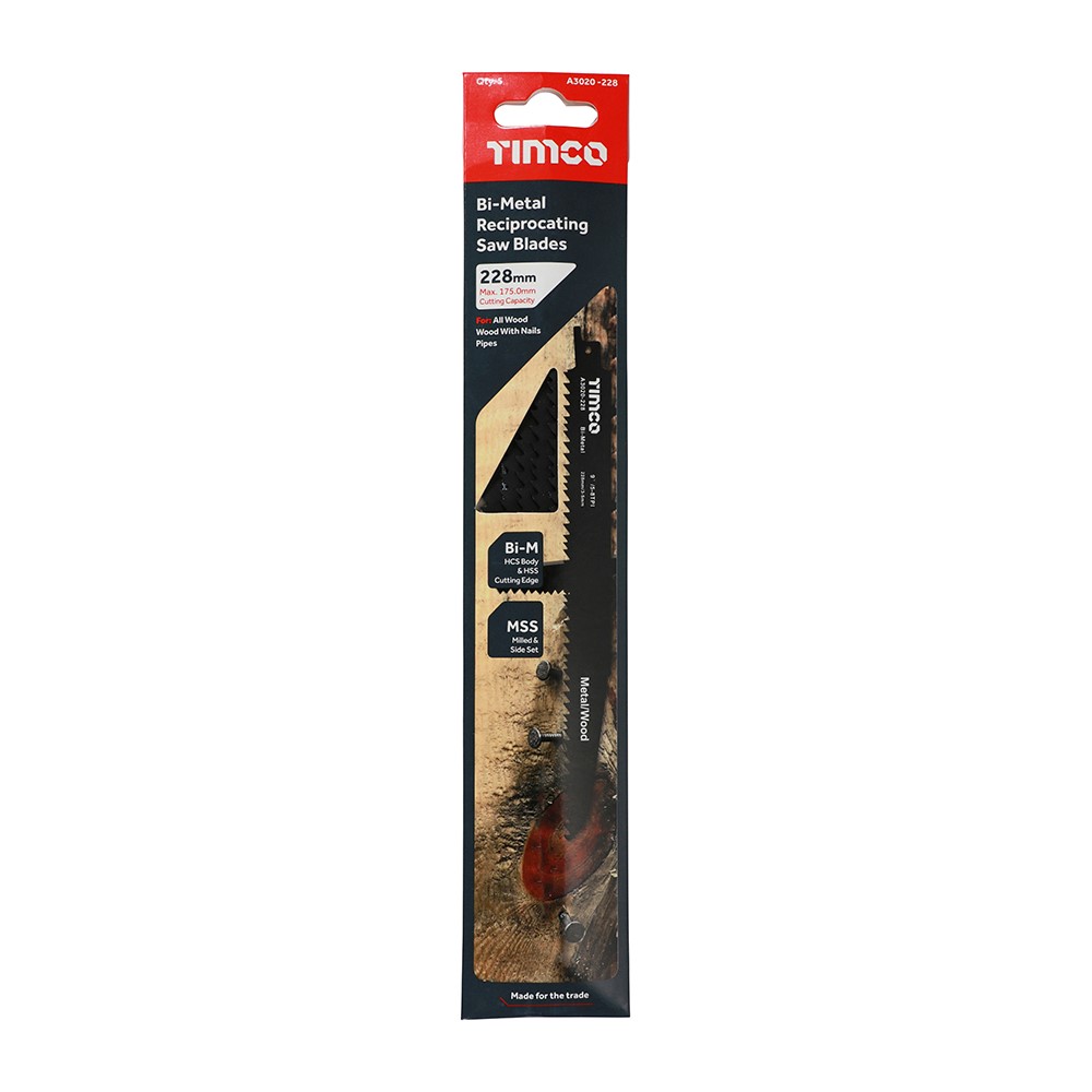 TIMCO Reciprocating Saw Blades - Wood with Nails Cutting - Bi-Metal S1110VFmm (5 Pack)