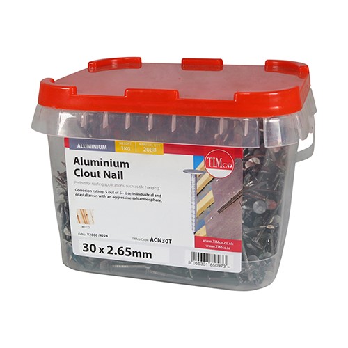 TIMCO Clout Nails - Aluminium 30 x 2.65mm (1kg)