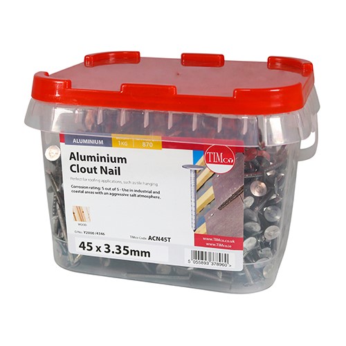 TIMCO Clout Nails - Aluminium 45 x 3.35mm (1kg)