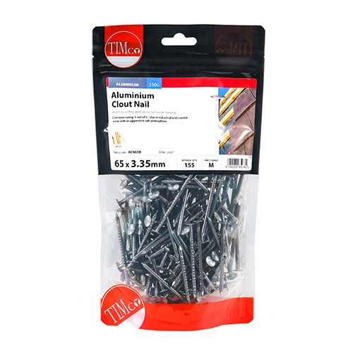 TIMCO Clout Nails - Aluminium 65 x 3.35mm (1kg)