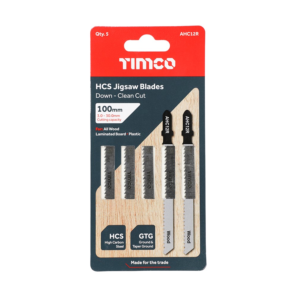 TIMCO Jigsaw Blades - Wood Cutting - HCS Blades T101BRmm (5 Pack)