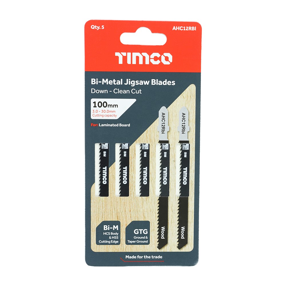 TIMCO Jigsaw Blades - Wood Cutting - Bi-Metal Blades T101BRF (5 Pack)