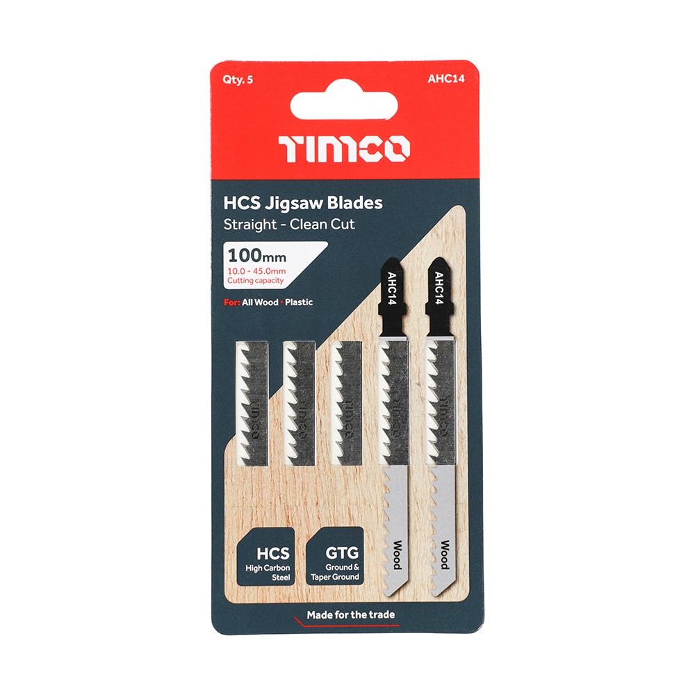 TIMCO Jigsaw Blades - Wood Cutting - HCS Blades T101D (5 Pack)