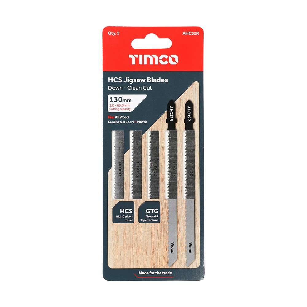 TIMCO Jigsaw Blades - Wood Cutting - HCS Blades T101BRLong (5 Pack)