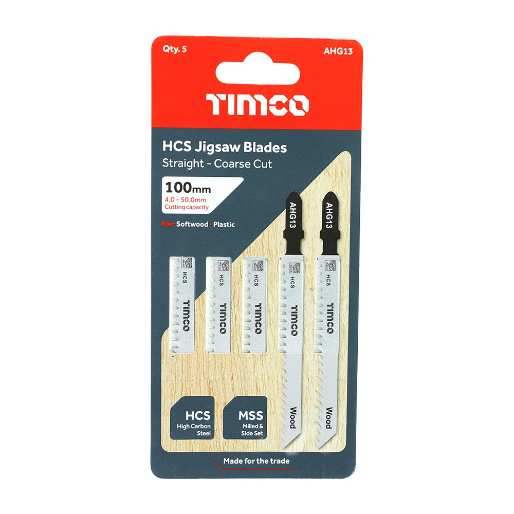 TIMCO Jigsaw Blades - Wood Cutting - HCS Blades T111C (5 Pack)