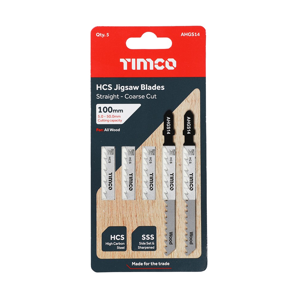 TIMCO Jigsaw Blades - Wood Cutting - HCS Blades T144D (5 Pack)