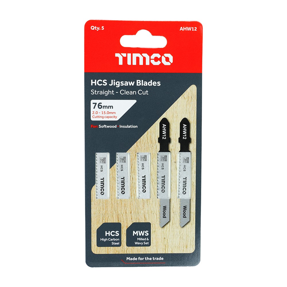 TIMCO Jigsaw Blades - Wood Cutting - HCS Blades T119B (5 Pack)