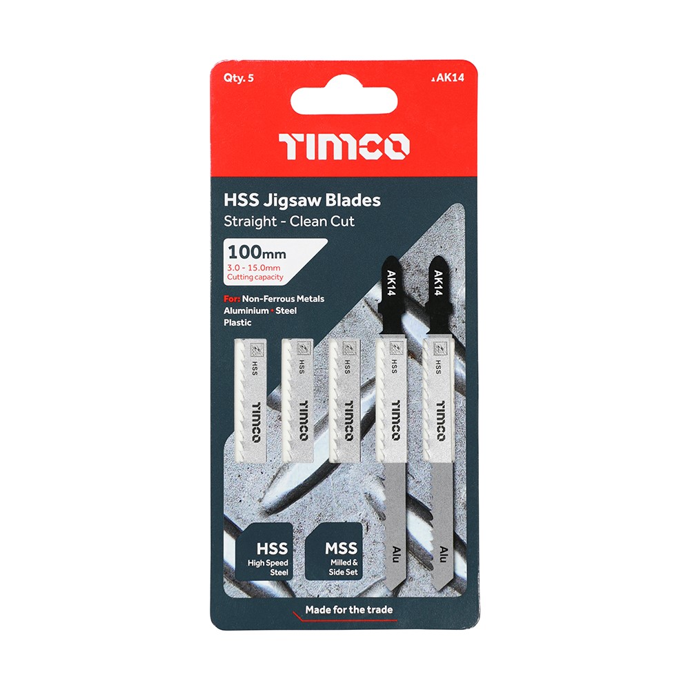 TIMCO Jigsaw Blades - Metal Cutting - HSS Blades T127D (5 Pack)