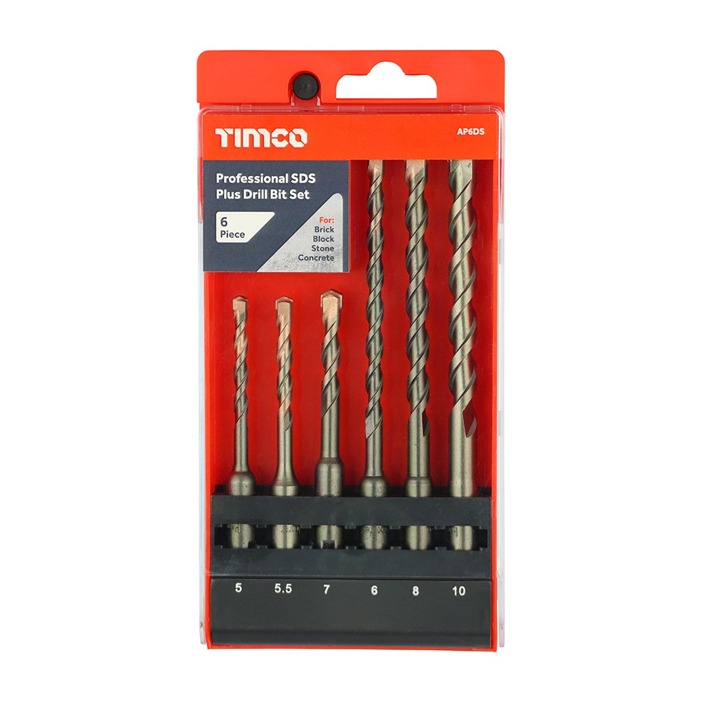 TIMCO Professional SDS Plus Drill Bit Set 6 Pack (6 Case)