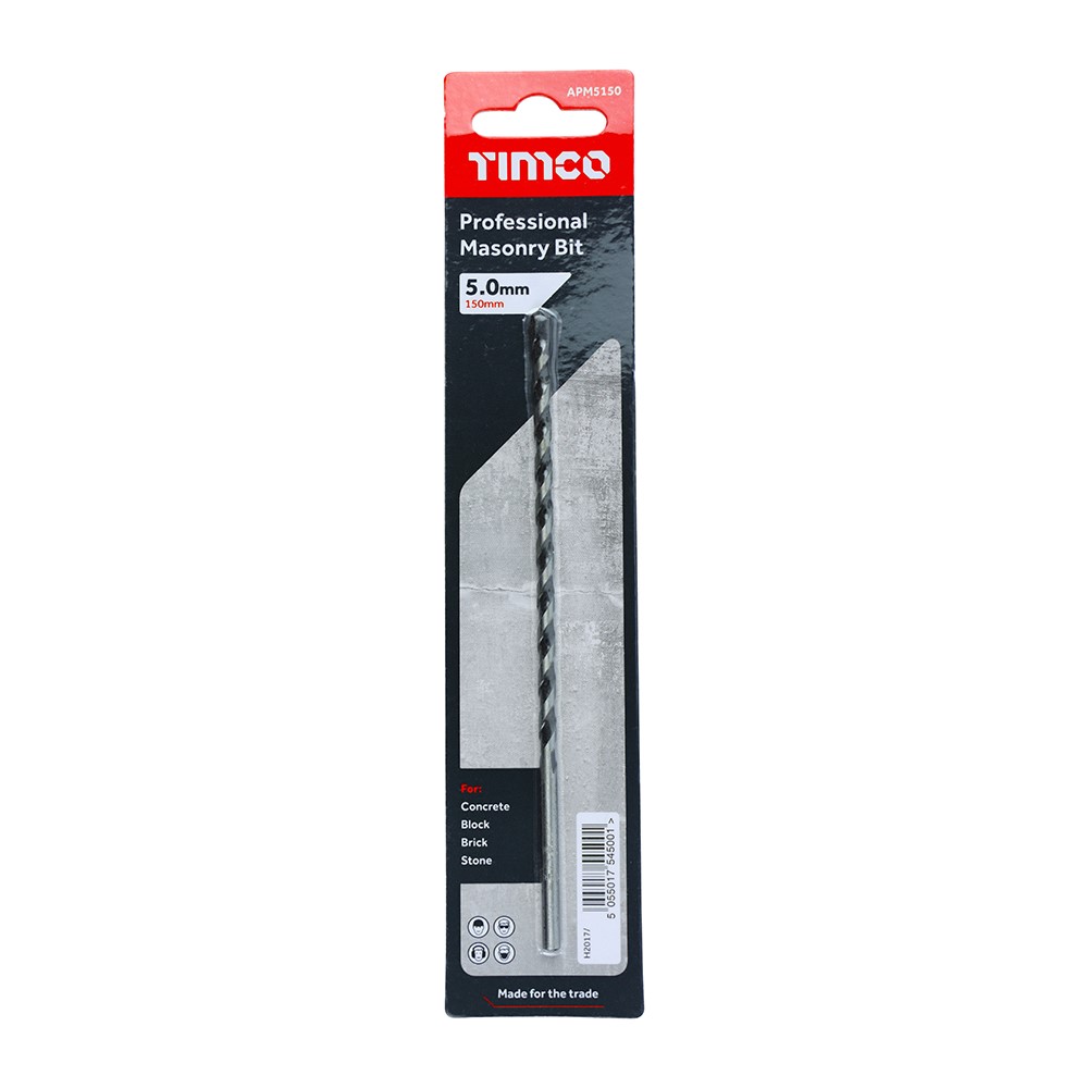 TIMCO Professional Masonry Bit 5.0 x 150mm