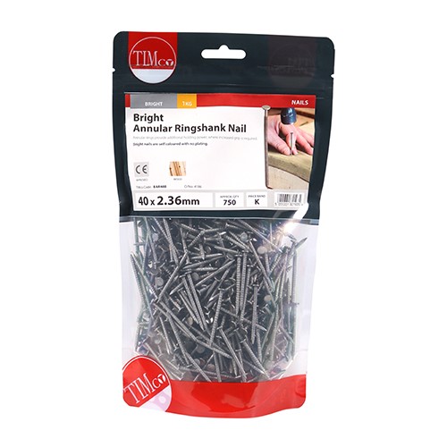 TIMCO Annular Ringshank Nails - Bright 40 x 2.36mm (1kg)