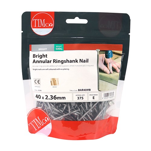 TIMCO Annular Ringshank Nails - Bright 40 x 2.36mm (0.5kg)