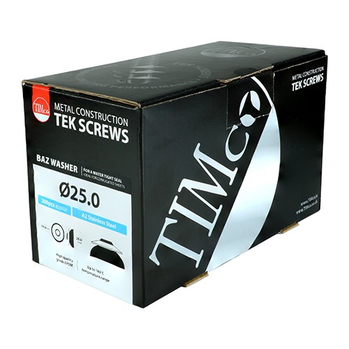 TIMCO BAZ Washers - A2 Stainless Steel 25mm (200 Pack)