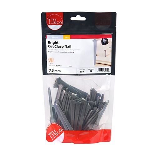 TIMCO Cut Clasp Nails - Bright 75mm (1kg)