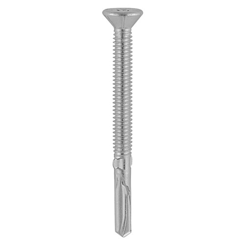 TIMCO Metal Construction Timber to Heavy Section Screws - Countersunk - Wing-Tip - Self-Drilling - Exterior - Silver Organic 5.5 x 120mm (100 Pack)