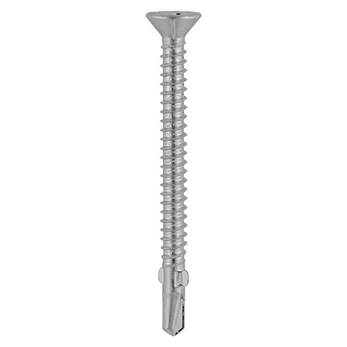 TIMCO Metal Construction Timber to Light Section Screws - Countersunk - Wing-Tip - Self-Drilling - Bi-Metal - Exterior - Silver Organic 4.8 x 38mm (200 Pack)