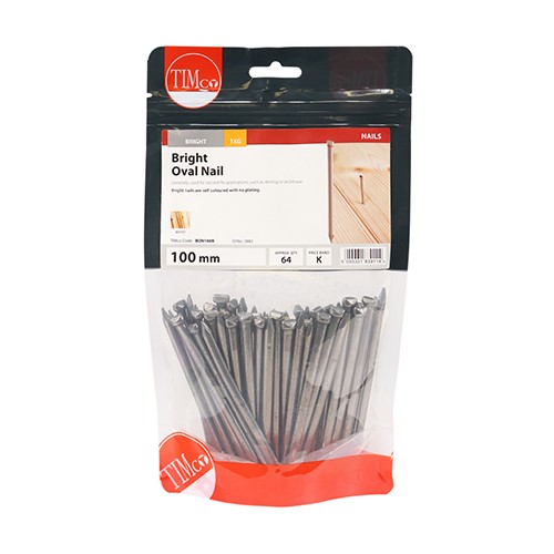 TIMCO Oval Nails - Bright 100mm (1kg)