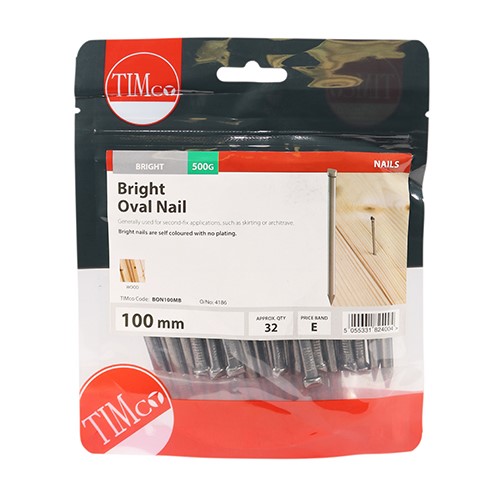 TIMCO Oval Nails - Bright 100mm (0.5kg)