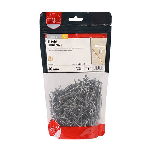 TIMCO Oval Nails - Bright 40mm (1kg)