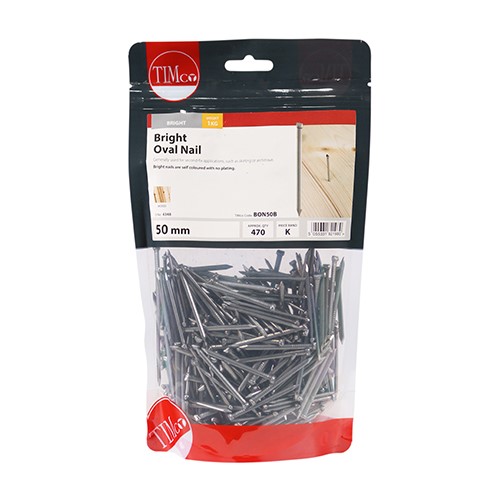 TIMCO Oval Nails - Bright 50mm (1kg)