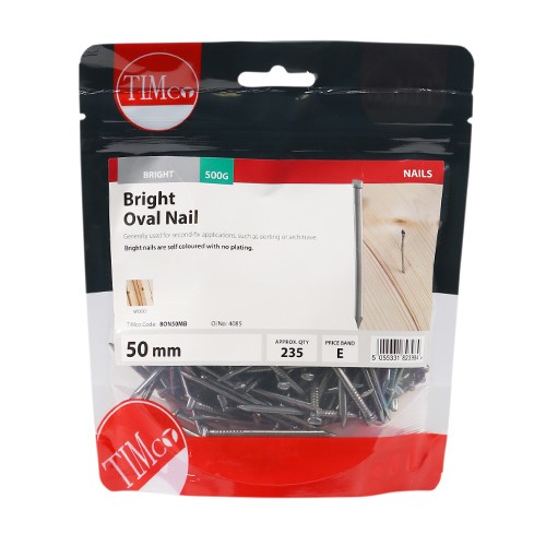 TIMCO Oval Nails - Bright 50mm (0.5kg)