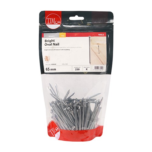 TIMCO Oval Nails - Bright 65mm (1kg)