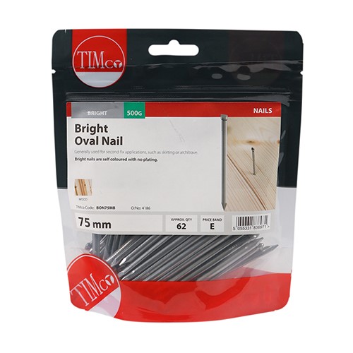 TIMCO Oval Nails - Bright 75mm (0.5kg)