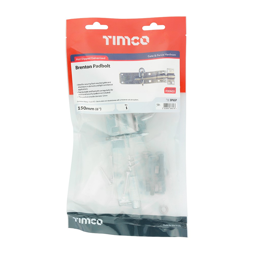 TIMCO Brenton Padbolt - Hot Dipped Galvanised 6