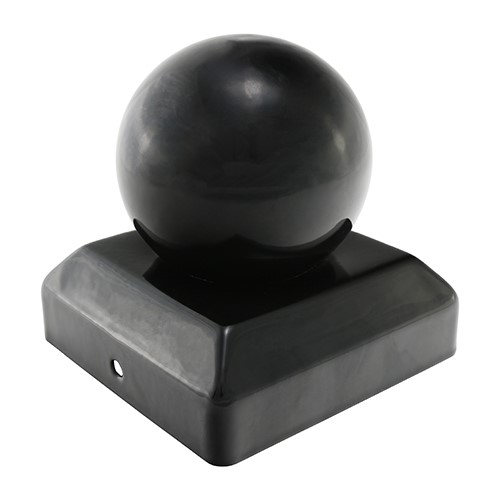 TIMCO Ball Fence Post Cap - Epoxy Black 100mm