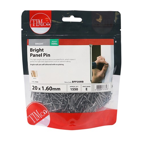 TIMCO Panel Pins - Bright 20 x 1.60mm (0.5kg)