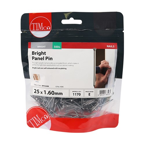 TIMCO Panel Pins - Bright 25 x 1.60mm (0.5kg)