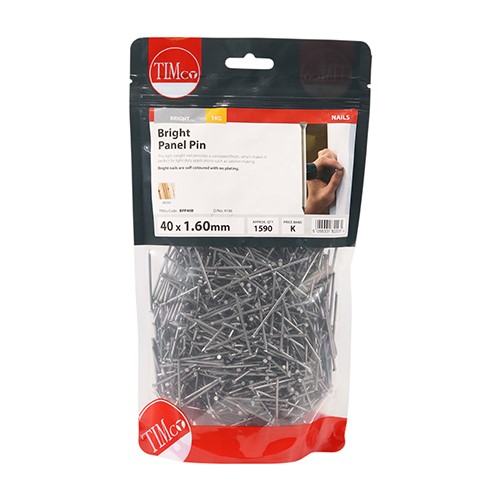 TIMCO Panel Pins - Bright 40 x 1.60mm (1kg)