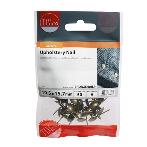 TIMCO Upholstery Nails - Bronze 10.5 x 15.7mm (50)