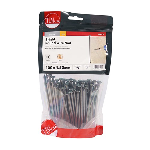 TIMCO Round Wire Nails - Bright 100 x 4.50mm (1kg)