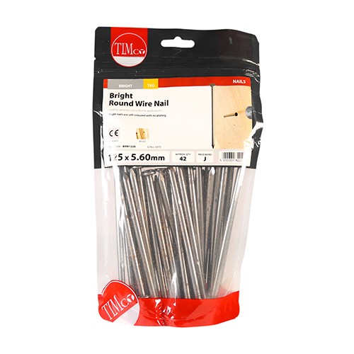 TIMCO Round Wire Nails - Bright 125 x 5.60mm (1kg)