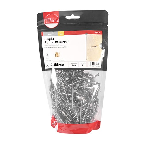 TIMCO Round Wire Nails - Bright 50 x 2.65mm (1kg)