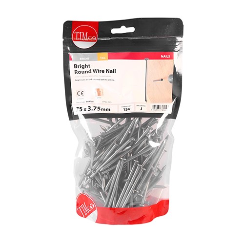 TIMCO Round Wire Nails - Bright 75 x 3.75mm (1kg)