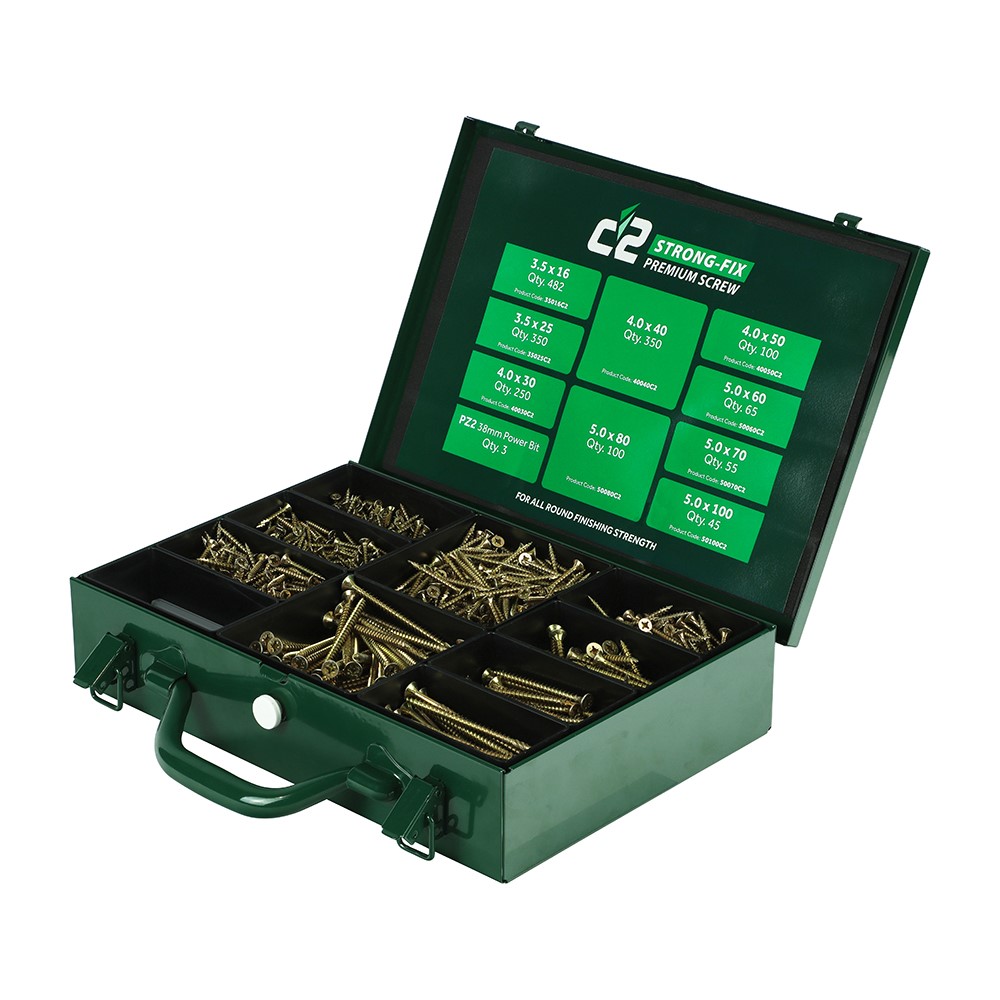 TIMCO C2 Strong-Fix Premium Multi-Purpose Screws - Assorted Trade Case - PZ (1798pcs)