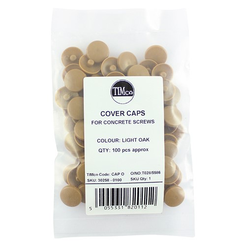 TIMCO Concrete Screw Cover Caps - Light Oak LIGHT OAK (100 Bag)