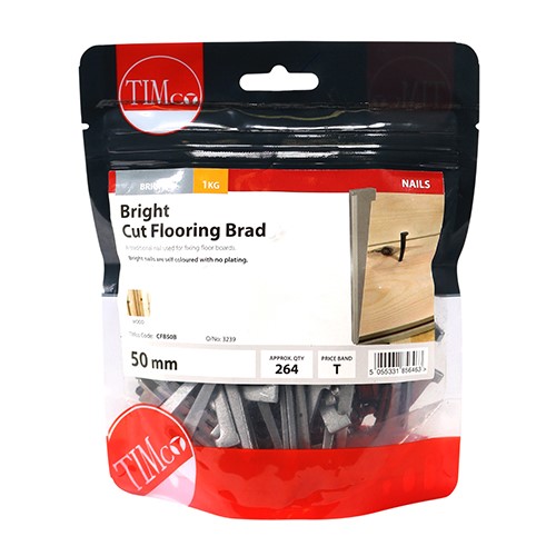 TIMCO Cut Flooring Brads - Bright 50mm (1kg)
