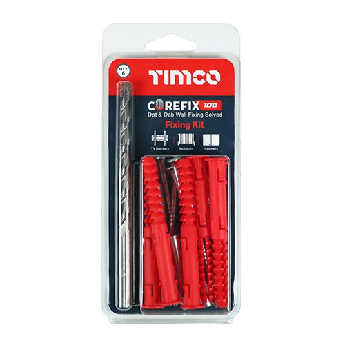 TIMCO Corefix 100 TV & Radiator Kit 5.0 x 100mm (6 Pack)