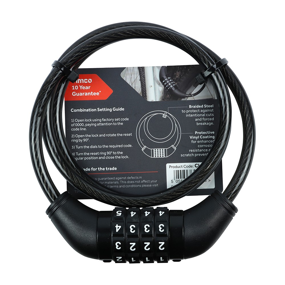 TIMCO Combination Cable Lock 8mm x 1m
