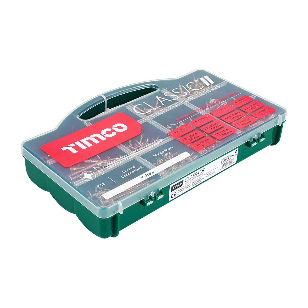 TIMCO Classic Multi-Purpose Screws - Mixed Tray - PZ - 895 Pack (895 Tray)